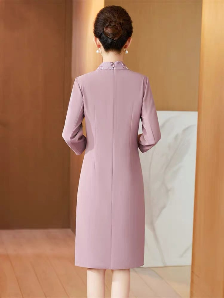 JANE DRESS Sophisticated Mother of the Bride/Groom Dress with Faux Outer Jacket