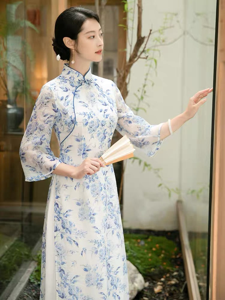 TIFFANY DRESS Porcelain Inspired Mother of the Bride/Groom Dress for Chinese Ceremony