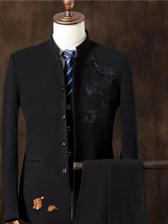 Groom's Tang Suit 新郎唐裝 with Dragon Design (4 Colors)