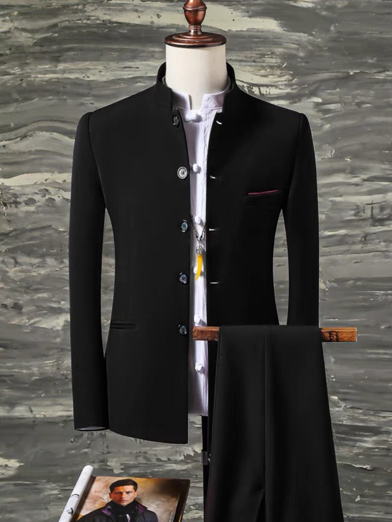 Simple Groom's Tang Suit 新郎唐裝 with Clean Design (4 Colors)