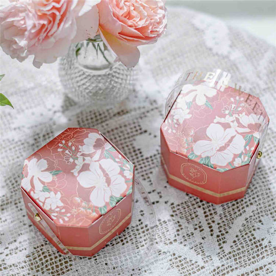 50 BOXES Dreamy Candy Box Favors Fresh Floral Pattern (Blue, Pink, Red, Yellow)