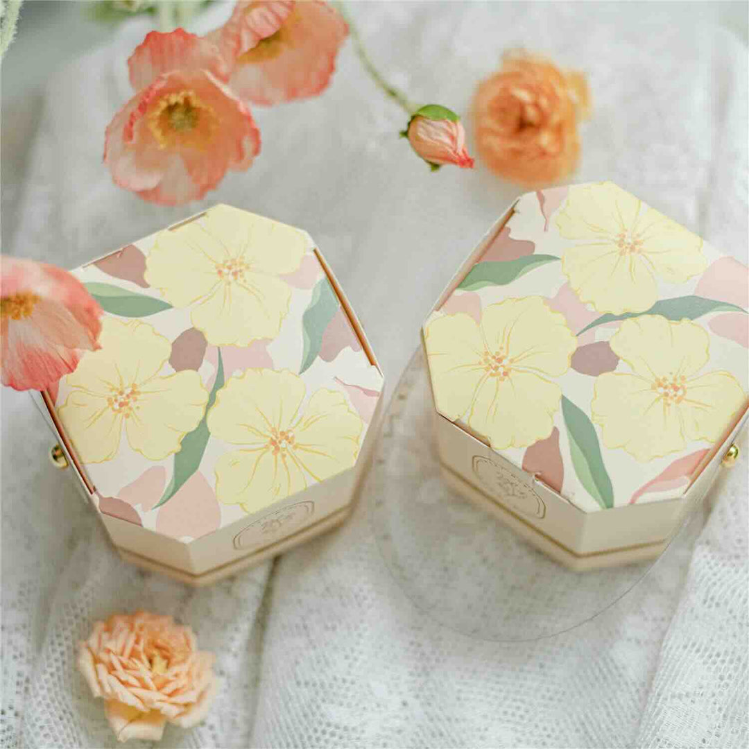 50 BOXES Dreamy Candy Box Favors Fresh Floral Pattern (Blue, Pink, Red, Yellow)