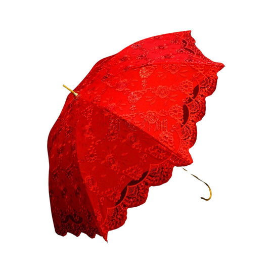 Bride's Wedding Big Red Umbrella