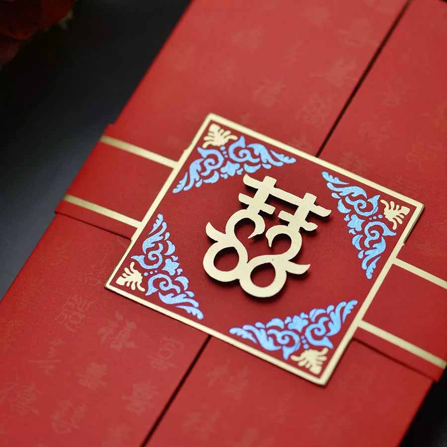 40 SETS Unique Chinese Wedding Invitation Set Double Openings