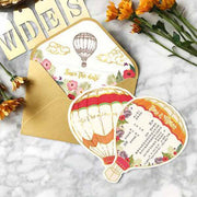 40 PCS Hot Air Balloon Wedding Invitations With Matching Envelope