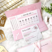 60 PCS Boarding Pass & Map Wedding Invite with Pink Theme